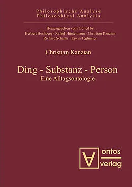 PDF Ding  Substanz  Person von Christan Kanzian