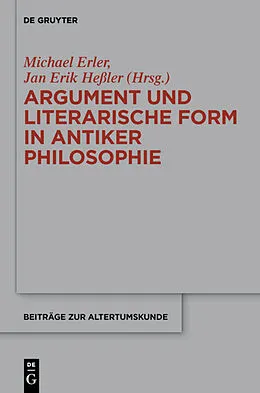 Fester Einband Argument und literarische Form in antiker Philosophie von 