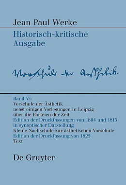 E-Book (pdf) Jean Paul: Werke / Vorschule der Aesthetik von 