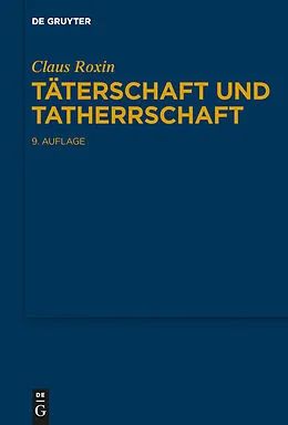 PDF Täterschaft und Tatherrschaft von Claus Roxin