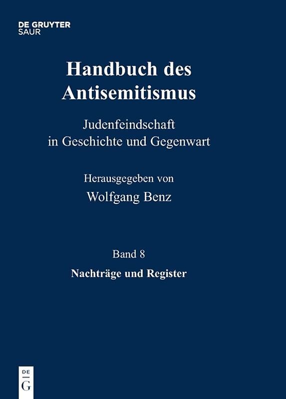 Handbuch des Antisemitismus / Nachträge und Register