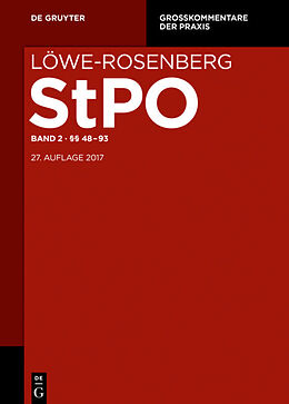 E-Book (epub) Löwe-Rosenberg. Die Strafprozeßordnung und das Gerichtsverfassungsgesetz / §§ 48-93 von 