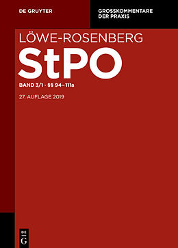 E-Book (epub) Löwe-Rosenberg. Die Strafprozeßordnung und das Gerichtsverfassungsgesetz / §§ 94-111a von 