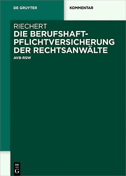 E-Book (epub) Die Berufshaftpflichtversicherung der Rechtsanwälte von Stefan Riechert