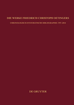 E-Book (pdf) Bibliographie zur Geschichte des Pietismus / Die Werke Friedrich Christoph Oetingers von 