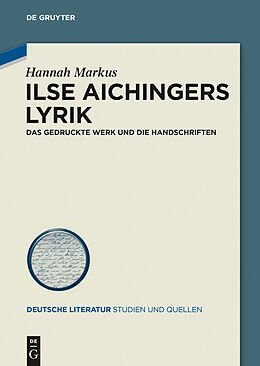 E-Book (pdf) Ilse Aichingers Lyrik von Hannah Markus
