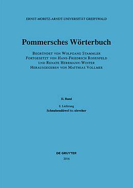 Kartonierter Einband Pommersches Wörterbuch / Schnubendüwel  sörreher von Hans-Friedrich Rosenfeld, Renate Herrmann-Winter, Wolfgang Stammler