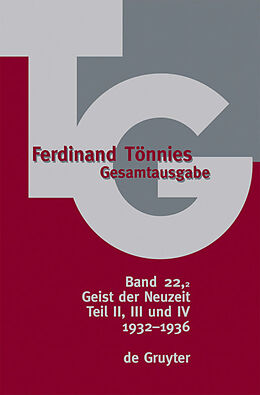 E-Book (pdf) Ferdinand Tönnies: Gesamtausgabe (TG) / 1932-1936 von 