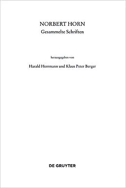 ePUB Norbert Horn, Gesammelte Schriften von 