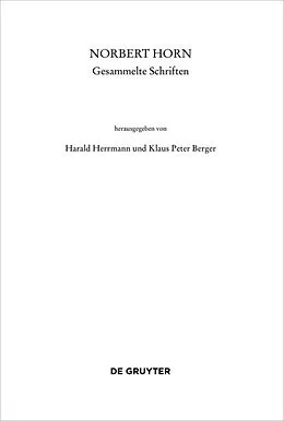 PDF Norbert Horn, Gesammelte Schriften von 