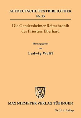 Kartonierter Einband Die Gandersheimer Reimchronik von Priester Eberhard