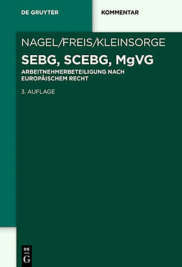 Fester Einband SEBG, SCEBG, MgVG von Bernhard Nagel, Gerhild Freis, Georg Kleinsorge