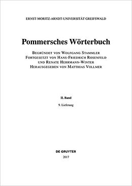 Kartonierter Einband Pommersches Wörterbuch / Pommersches Wörterbuch. BAND II, 9. Lieferung von Hans-Friedrich Rosenfeld, Renate Herrmann-Winter, Wolfgang Stammler