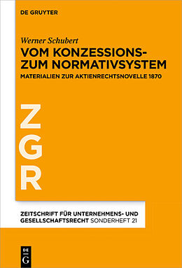 Fester Einband Vom Konzessions- zum Normativsystem von Werner Schubert