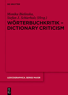 Fester Einband Wörterbuchkritik - Dictionary Criticism von 