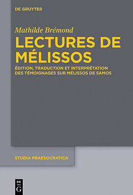 eBook (pdf) Lectures de Mélissos de Mathilde Brémond