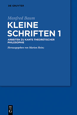 E-Book (pdf) Manfred Baum: Kleine Schriften / Manfred Baum: Kleine Schriften. Band 1 von Manfred Baum