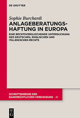 E-Book (pdf) Anlageberatungshaftung in Europa von Sophie Burchardi