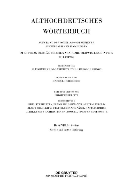 Band VIII,1: SSn. 2.-3. Lieferung (saharahi bis satulgiskirri)