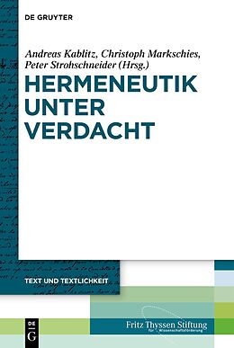 Livre Relié Hermeneutik unter Verdacht de 