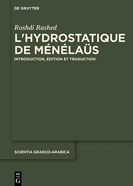 E-Book (pdf) Lhydrostatique de Ménélaüs von Roshdi Rashed