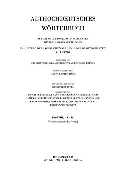 Kartonierter Einband Althochdeutsches Wörterbuch / Band VIII,1: SSn. 4.-9. Lieferung von 