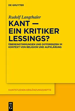 E-Book (epub) Kant  ein Kritiker Lessings? von Rudolf Langthaler