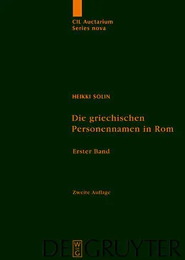 PDF Die griechischen Personennamen in Rom von Heikki Solin