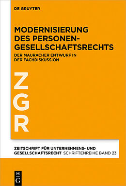 E-Book (epub) Modernisierung des Personengesellschaftsrechts von 