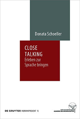 Kartonierter Einband Close Talking von Donata Schoeller