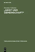 E-Book (pdf) "Geist und Gemeinschaft" von Dorothee Schlenke