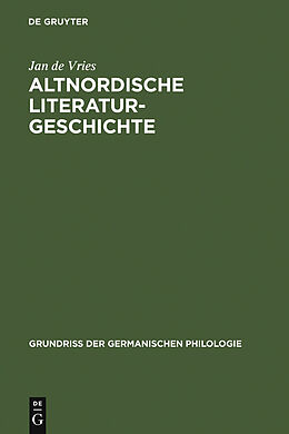 E-Book (pdf) Altnordische Literaturgeschichte von Jan de Vries