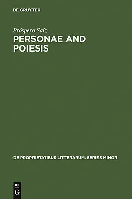 PDF Personae and Poiesis von Próspero Saíz