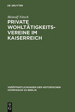 E-Book (pdf) Private Wohltätigkeitsvereine im Kaiserreich von Meinolf Nitsch