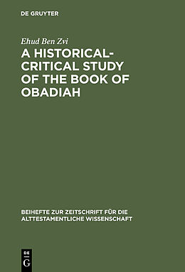 E-Book (pdf) A Historical-Critical Study of the Book of Obadiah von Ehud Ben Zvi