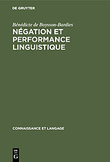 eBook (pdf) Négation et performance linguistique de Bénédicte de Boysson-Bardies