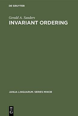 E-Book (pdf) Invariant Ordering von Gerald A. Sanders
