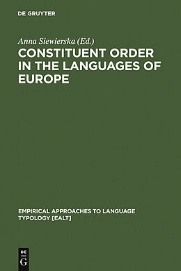 eBook (pdf) Constituent Order in the Languages of Europe de 