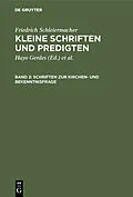 E-Book (pdf) Schriften zur Kirchen- und Bekenntnisfrage von Friedrich Schleiermacher