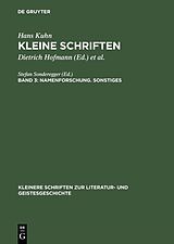 E-Book (pdf) Hans Kuhn: Kleine Schriften / Namenforschung. Sonstiges von Hans Kuhn