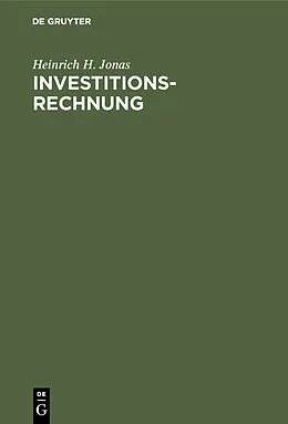 E-Book (pdf) Investitionsrechnung von Heinrich H. Jonas