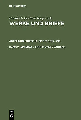 PDF Apparat / Kommentar / Anhang von Friedrich Gottlieb Klopstock