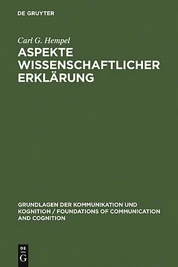 PDF Aspekte wissenschaftlicher Erklärung von Carl G. Hempel
