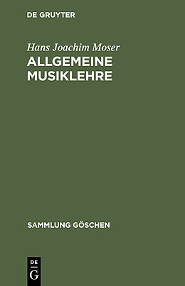 E-Book (pdf) Allgemeine Musiklehre von Hans Joachim Moser