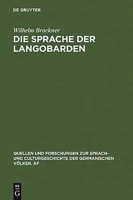 PDF Die Sprache der Langobarden von Wilhelm Bruckner