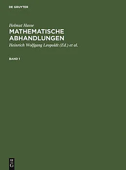 E-Book (pdf) Mathematische Abhandlungen. 1 von Helmut Hasse