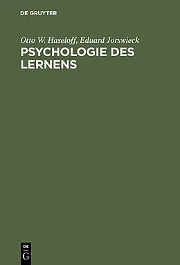 E-Book (pdf) Psychologie des Lernens von Otto W. Haseloff, Eduard Jorswieck