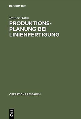 E-Book (pdf) Produktionsplanung bei Linienfertigung von Rainer Hahn