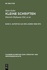 E-Book (pdf) Hans Kuhn: Kleine Schriften / Aufsätze aus den Jahren 19681976 von Hans Kuhn