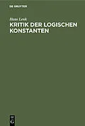 E-Book (pdf) Kritik der logischen Konstanten von Hans Lenk